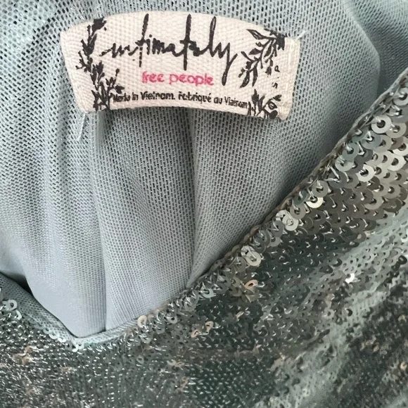 NWOT FREE PEOPLE BLUE SEQUIN DRESS SZ S - Picture 3 of 3